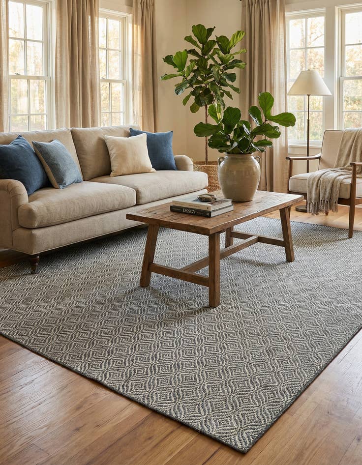 Detail image of 7' 10 x 11'  Washable Trellis Indoor / Outdoor Rug
