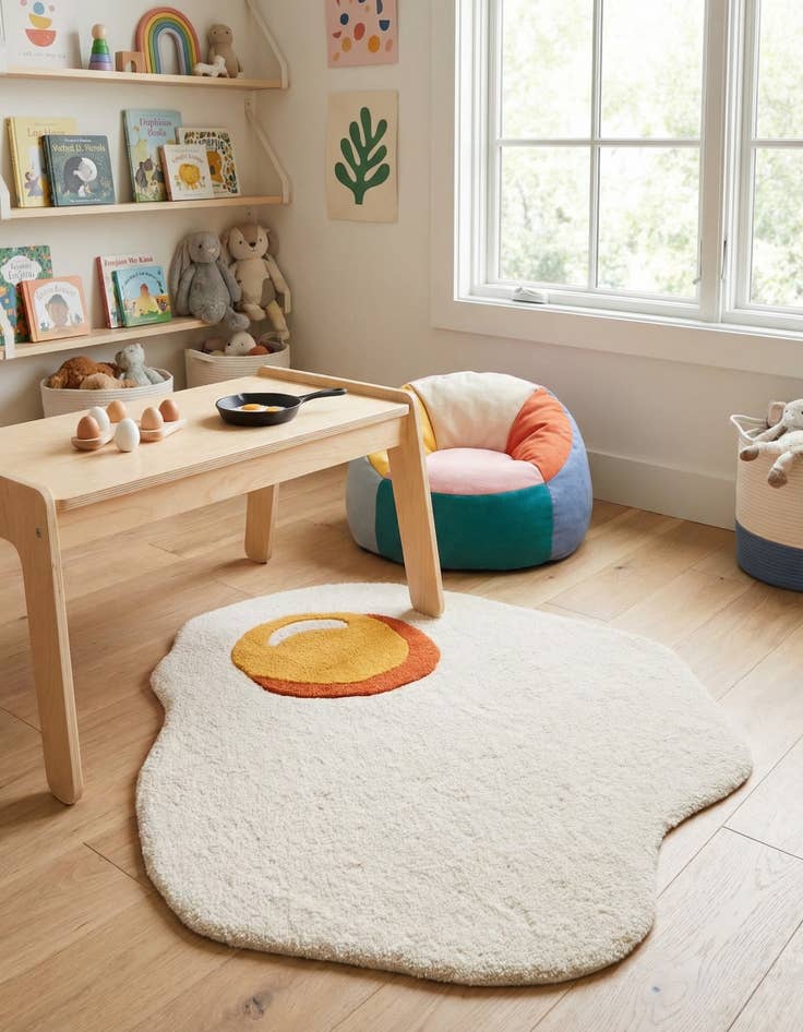 Detail image of 3' 1 x 3' 1 Playtime Kids Wool Freeform Rug