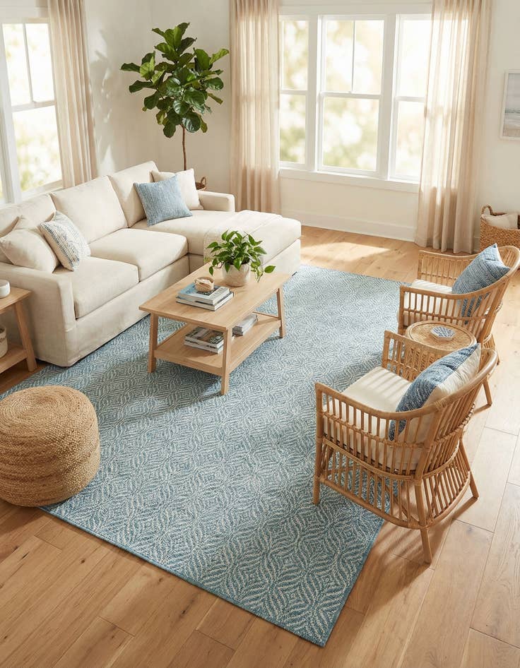 Detail image of 6' x 9'  Washable Trellis Indoor / Outdoor Rug