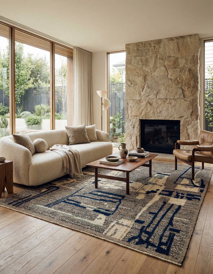 Detail image of 8' 3 x 10' 1  Hand Knotted Beni Marok Rug