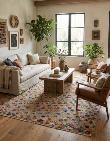 6' 8 x 9' 8 Hand Knotted Darya Wool Rug