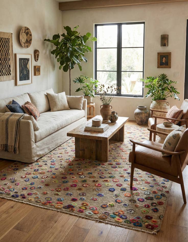 Detail image of 6' 8 x 9' 8 Hand Knotted Darya Wool Rug