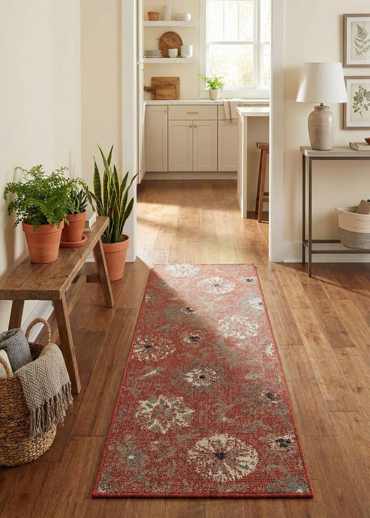 2' x 5' Easy-Clean Botanical Indoor / Outdoor Runner Rug