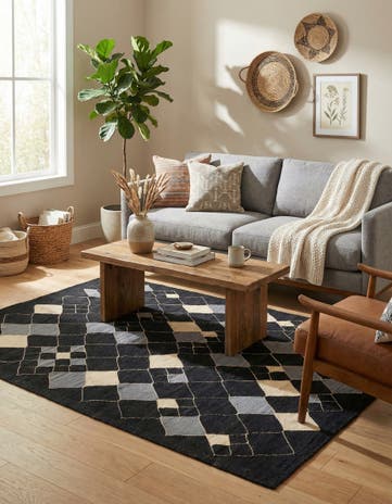 5' x 6' 6 Hand Woven Kilim Modern Wool Rug