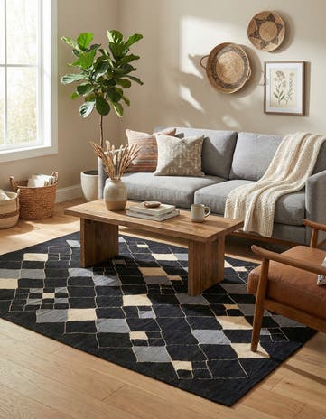5' x 6' 6 Hand Woven Kilim Modern Wool Rug