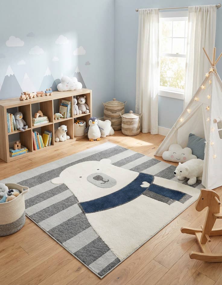 Detail image of 7' 10 x 7' 10 Whimsy Kids Square Rug