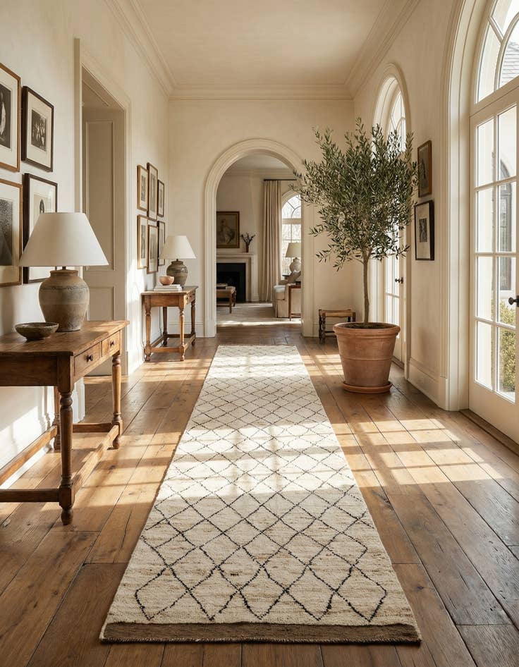 Detail image of 3' 2 x 15' 10  Hand Knotted Moroccan Wool Runner Rug