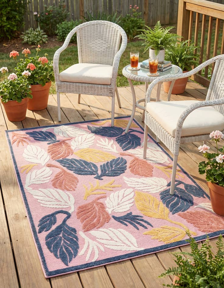 Detail image of  5' x 7' 7  Washable  Indoor / Outdoor Rug