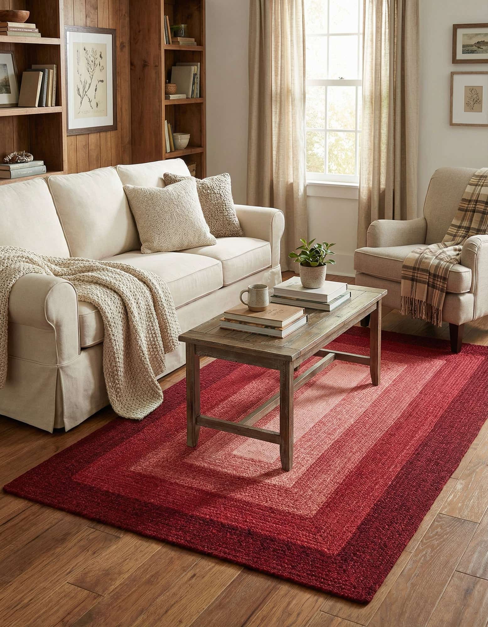 5' 1 x 8' Handmade Hand Braided Wool Rug