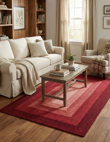 5' 1 x 8' Handmade Hand Braided Wool Rug