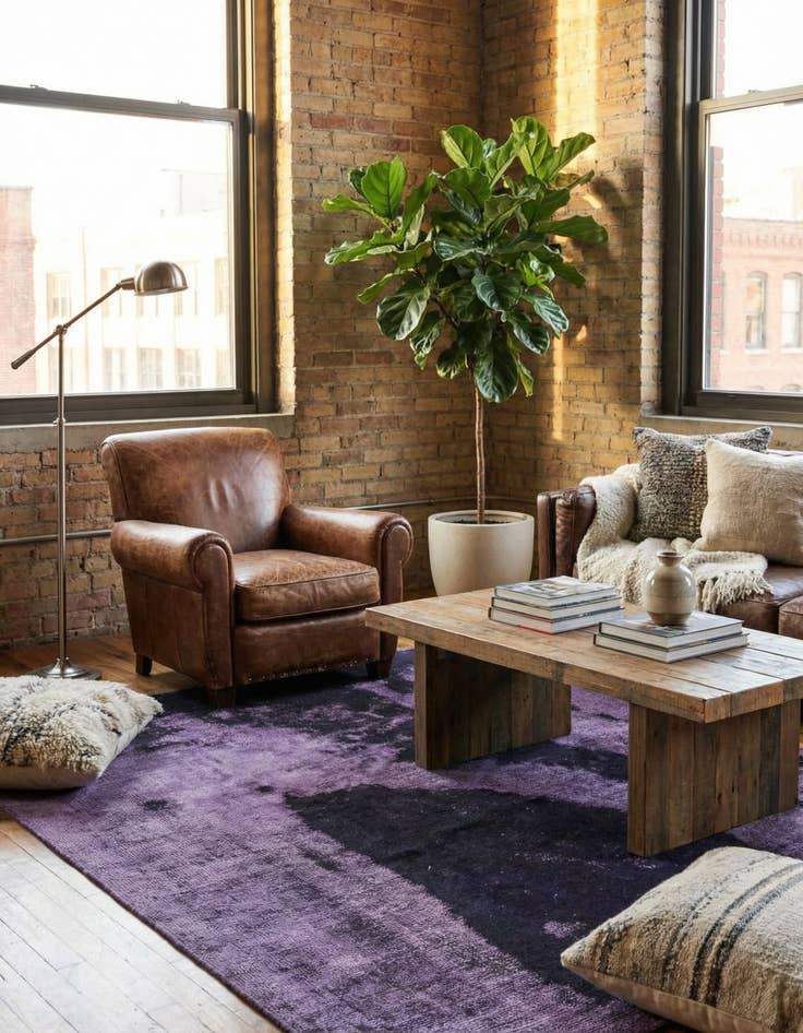 Detail image of 4' 2 x 5'  Hand Knotted Ultra Vintage Persian Wool Square Rug