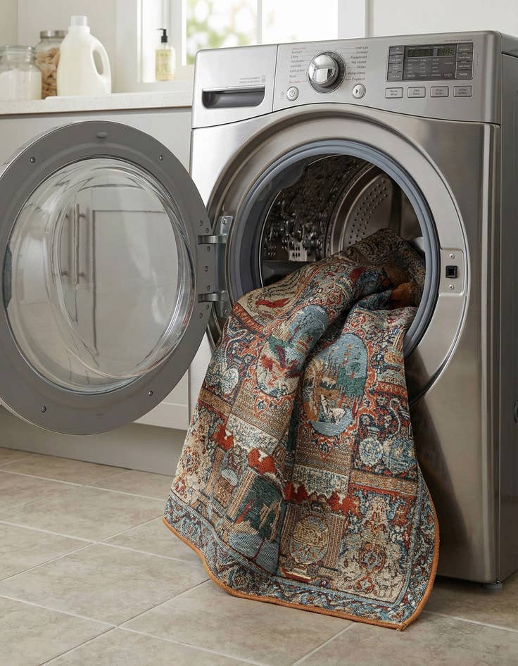 Detail image of  4' x 6'  Washable Traditional Indoor / Outdoor Rug