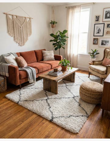 Ivory Moroccan Shag Rug