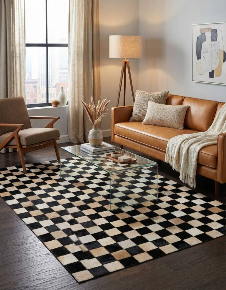 Detail image of  3' 11 x 5' 11 Cowhide Stocks Rug