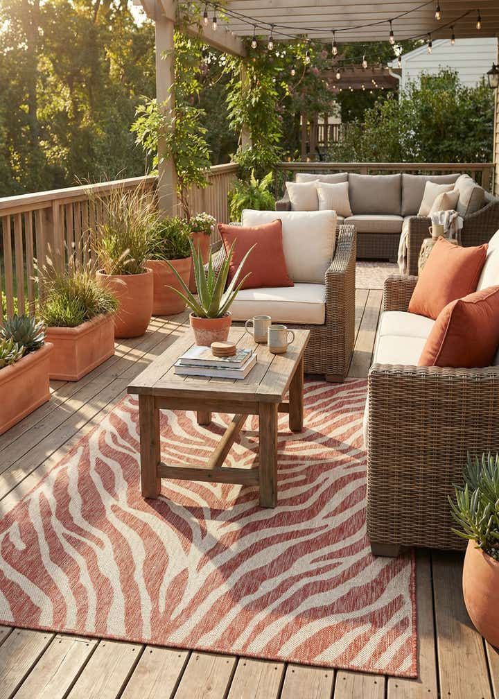 5' 3 x 8' Easy-Clean Safari Indoor / Outdoor Rug