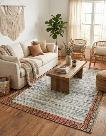 6' 1 x 9' Chindi Jute Rug