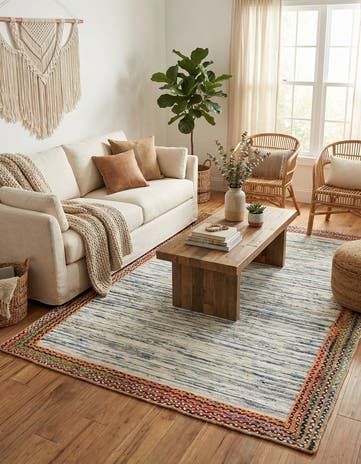6' 1 x 9' Chindi Jute Rug
