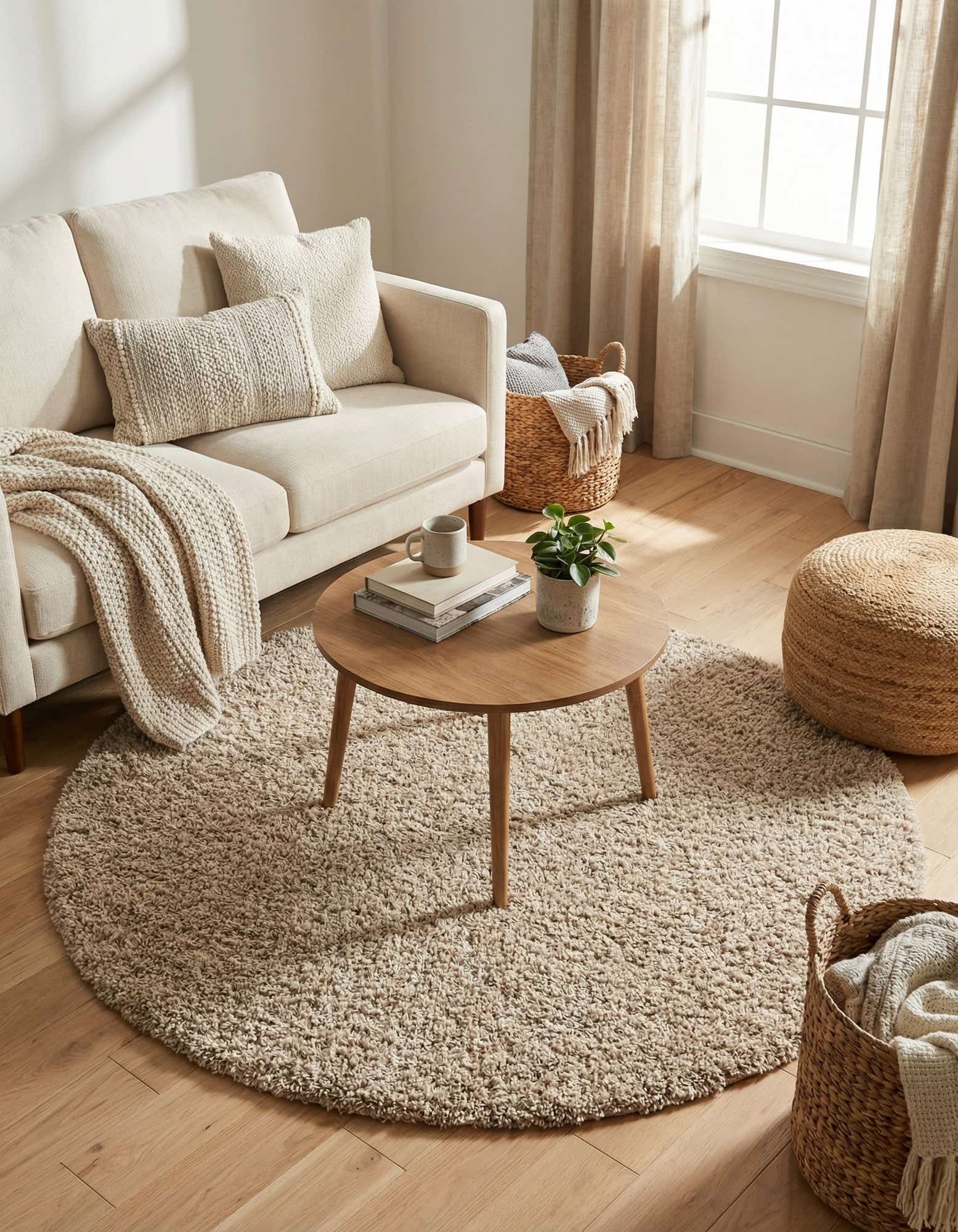 5' 10 x 5' 10 Zermatt Shag Round Rug