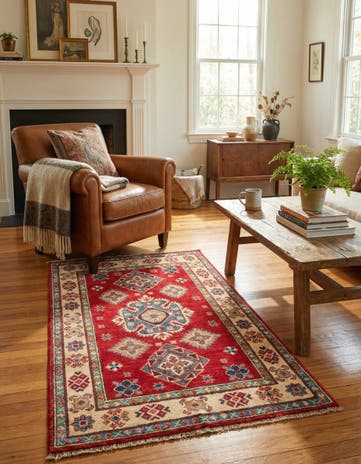2' 7 x 4' Hand Knotted Kazak Rug