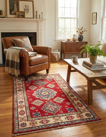 2' 7 x 4' Hand Knotted Kazak Rug