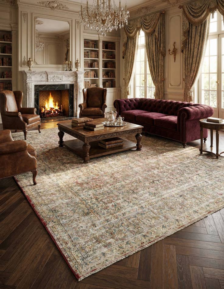 Detail image of 9' 9 x 13' 7 Vintage Royal Wool Rug