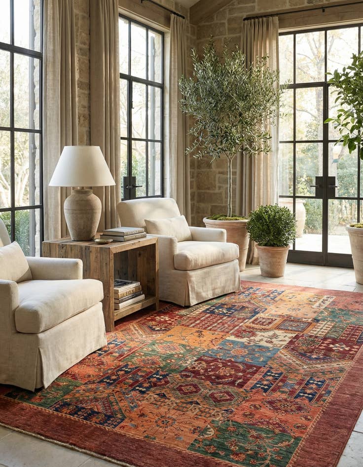 Detail image of 6' 8 x 9' 9  Hand Knotted Ariana Ziegler Rug