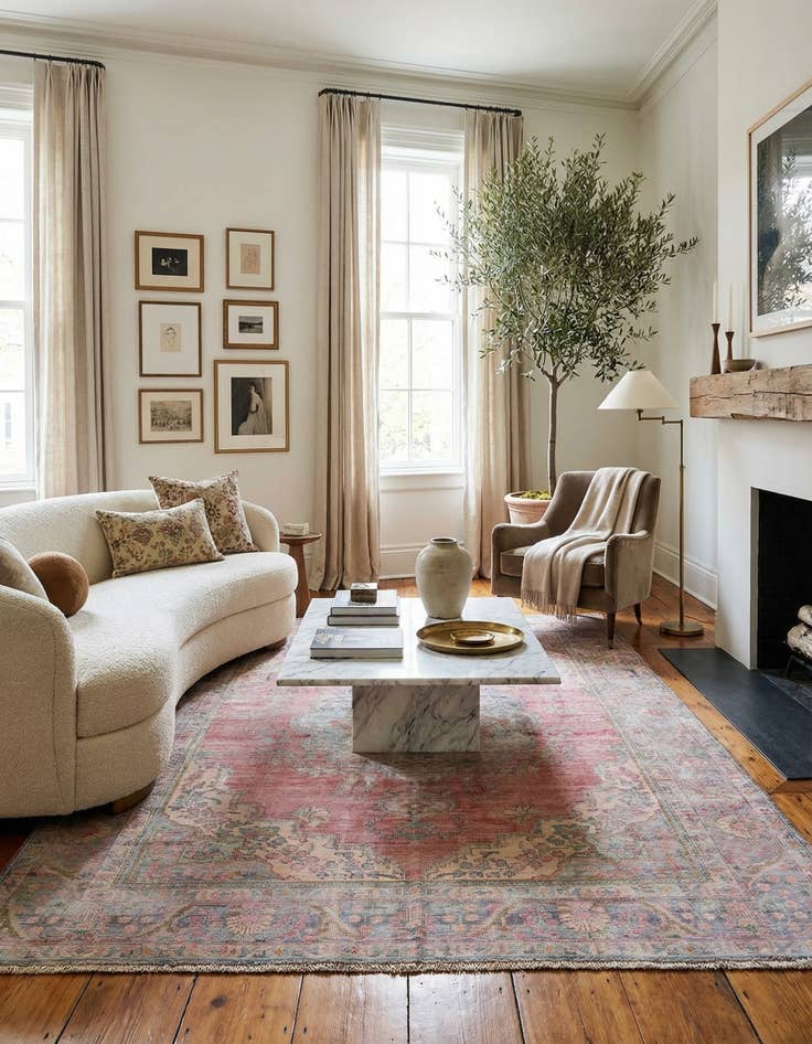 Detail image of  6' 7 x 9' 5  Hand Knotted Ultra Vintage Persian Wool Rug