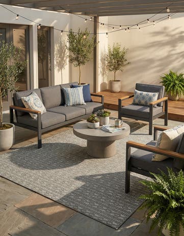 6' x 9' Easy-Clean Modern Indoor / Outdoor Rug