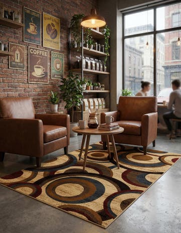 Beige Coffee Shop Rug