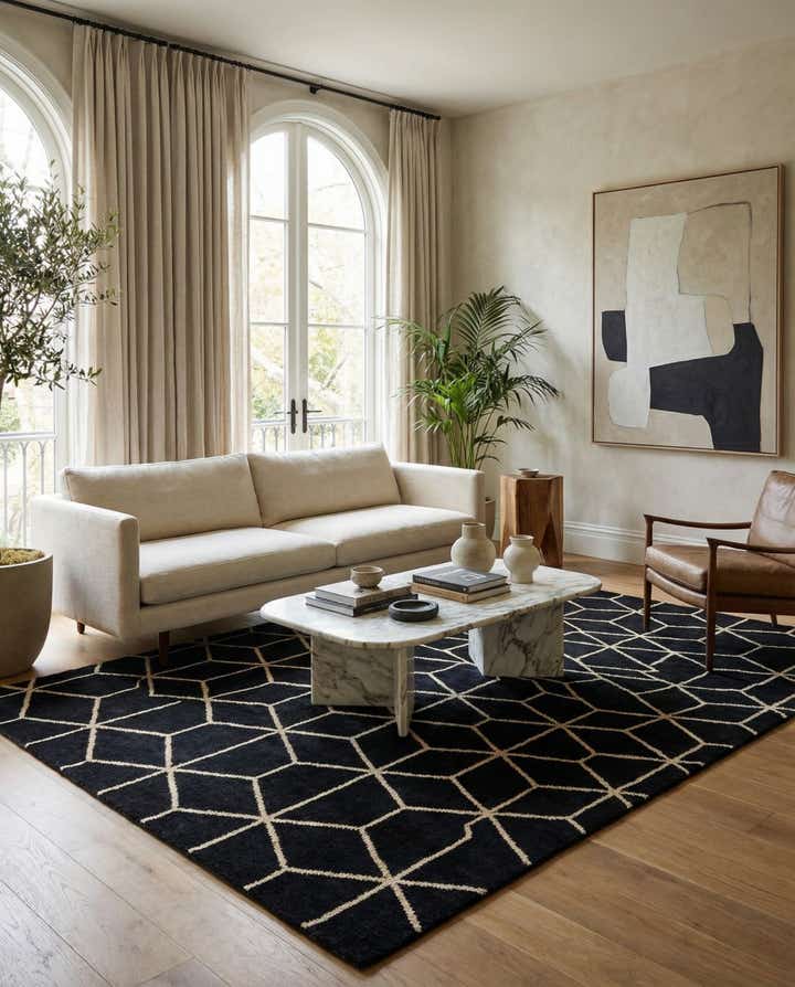 6' 8 x 10' 4 Hand Knotted Moroccan Wool Rug