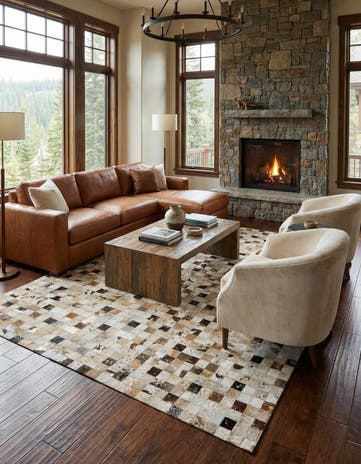 8' 1 x 9' 11 Cowhide Stocks Rug