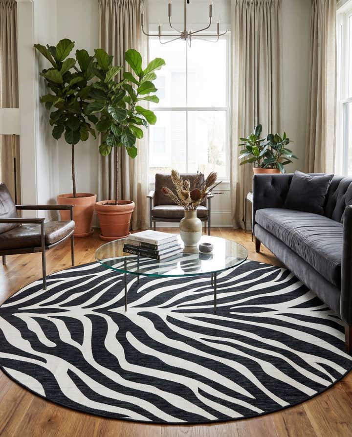 10' x 10' Easy-Clean Safari Indoor / Outdoor Round Rug