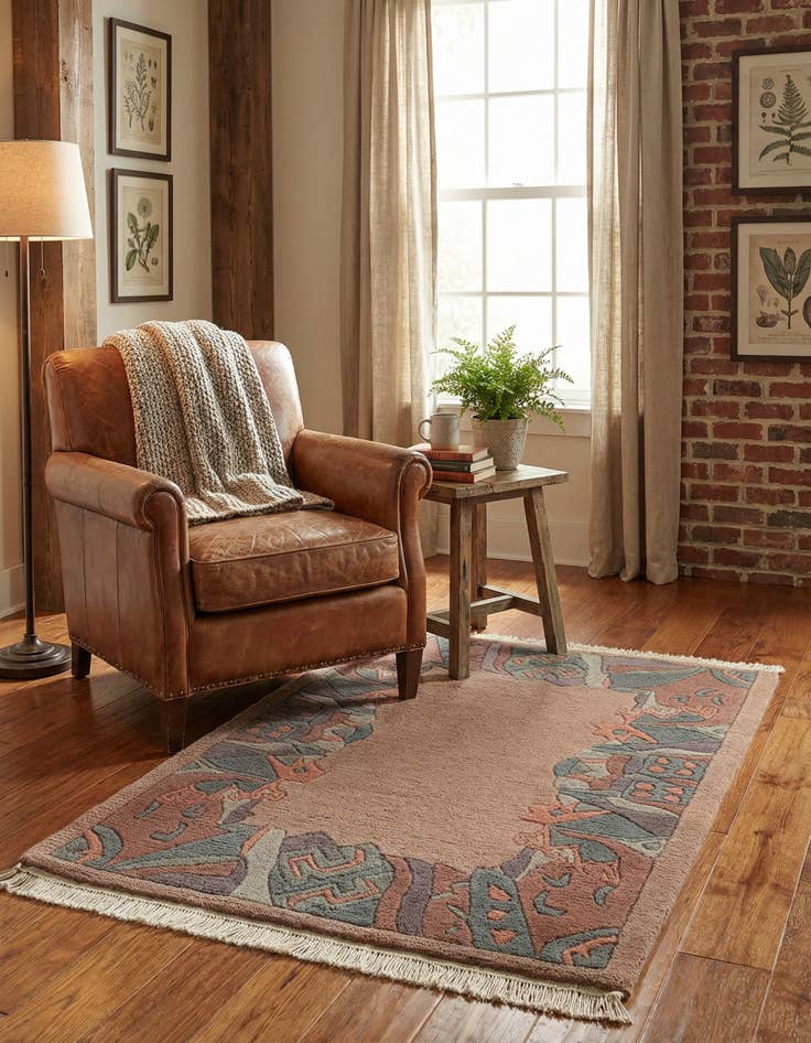 Detail image of  2' 1 x 3'  Hand Knotted Tibet Wool Rug