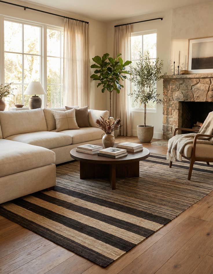 Detail image of 4' 1 x 5' 10  Hand Woven Kilim Modern Wool Rug