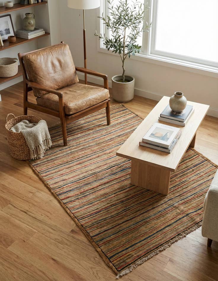 Detail image of  3' 3 x 4' 10  Hand Knotted Modern Ziegler Rug