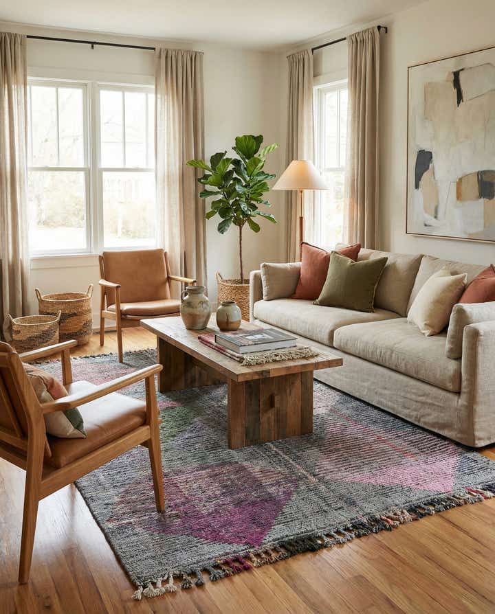 5' 8 x 7' 8 Hand Knotted Moroccan Wool Rug