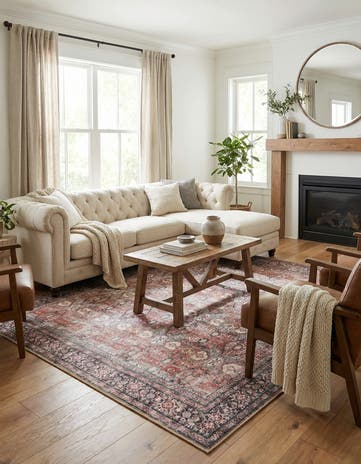 7' 10 x 7' 10 Washable Timeless Square Rug