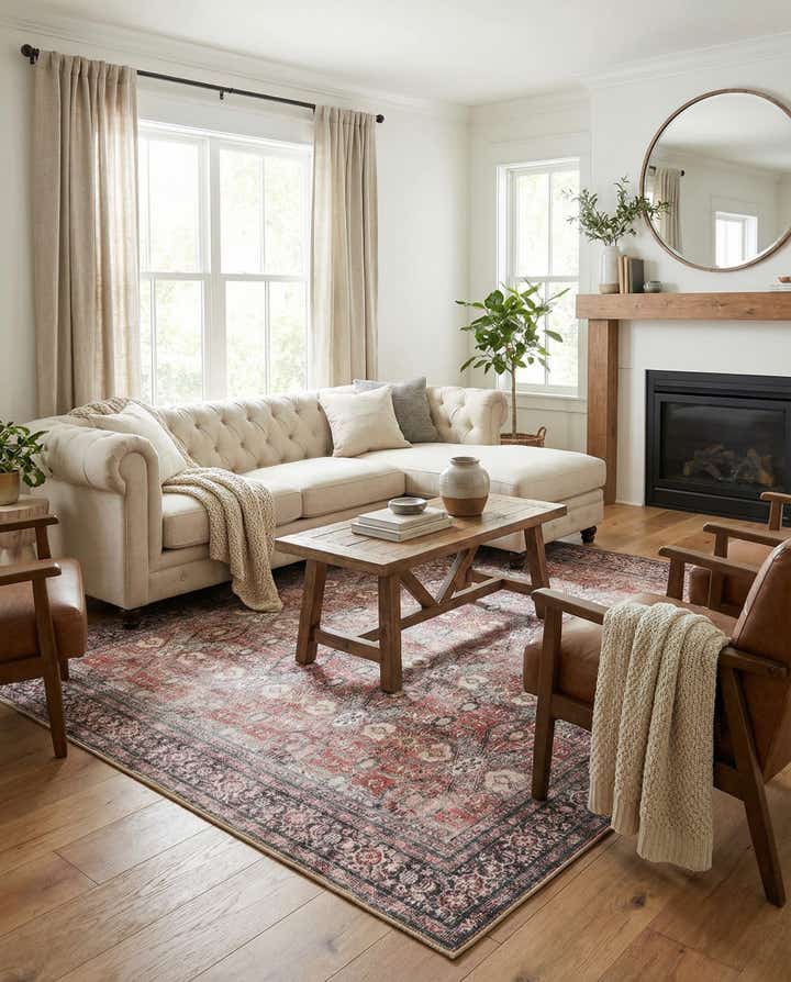 7' 10 x 7' 10 Washable Timeless Square Rug