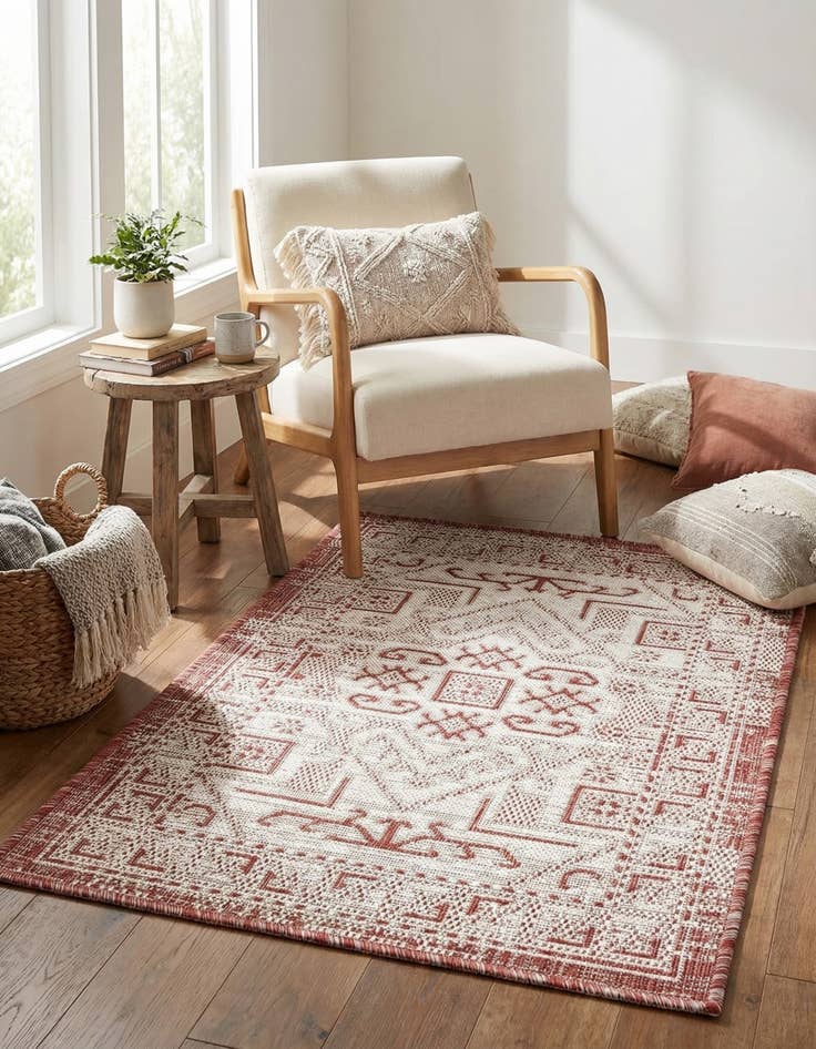 Detail image of 2' x 3'  Washable Aztec Indoor / Outdoor Rug