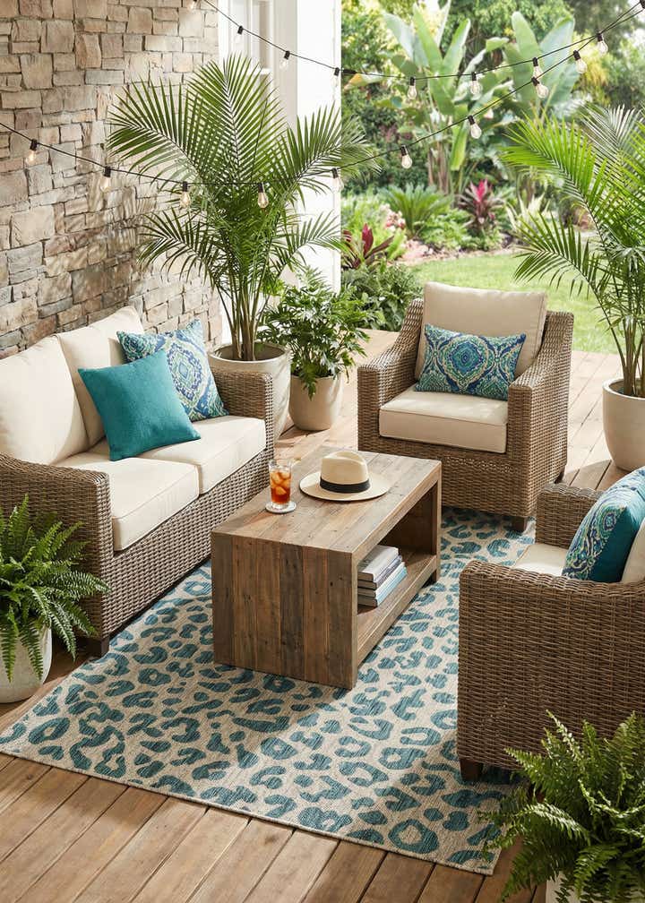 5' x 7' 7 Easy-Clean Safari Indoor / Outdoor Rug