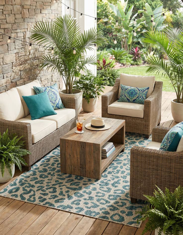 Detail image of 5' x 7' 7  Washable Safari Indoor / Outdoor Rug