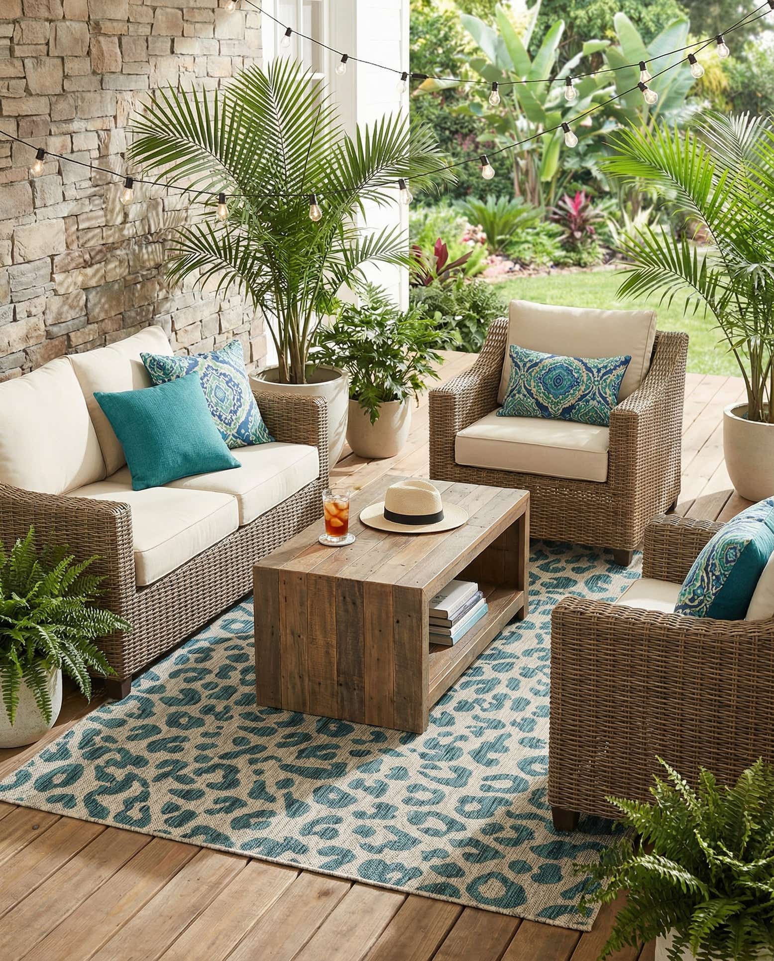 5' x 7' 7 Easy-Clean Safari Indoor / Outdoor Rug