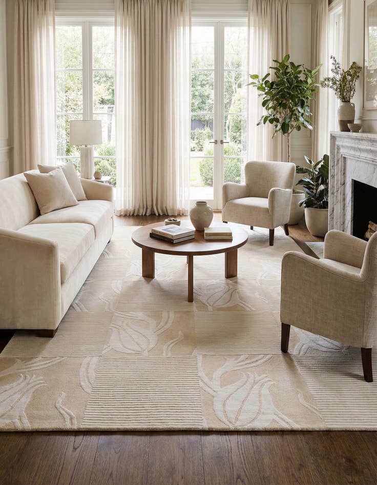 Detail image of  6' 9 x 10' 2  Hand Knotted Darya Wool Rug