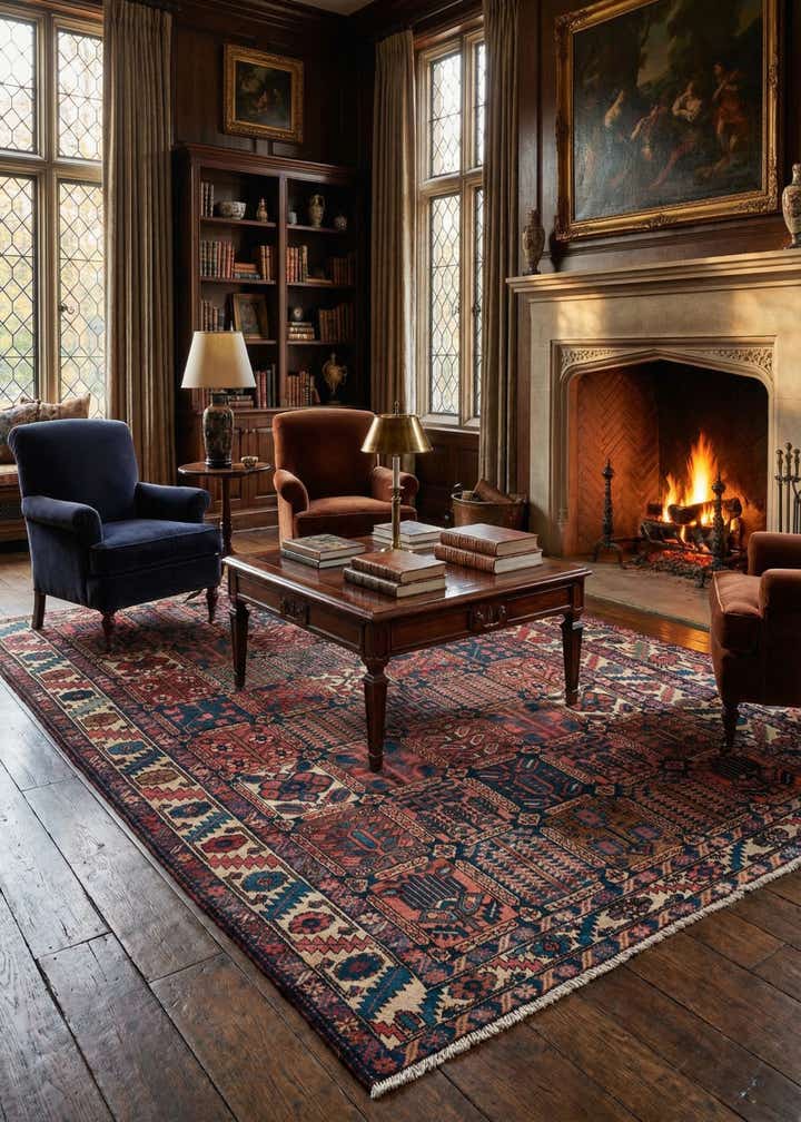 6' 10 x 10' 1 Hand Knotted Bachtiar Persian Wool Rug