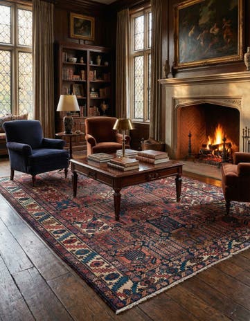 6' 10 x 10' 1 Hand Knotted Bachtiar Persian Wool Rug