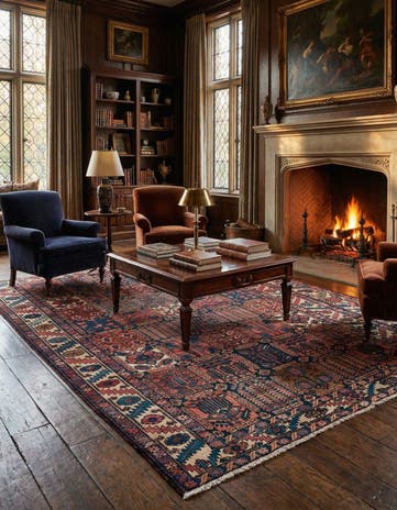 6' 10 x 10' 1 Hand Knotted Bachtiar Persian Wool Rug
