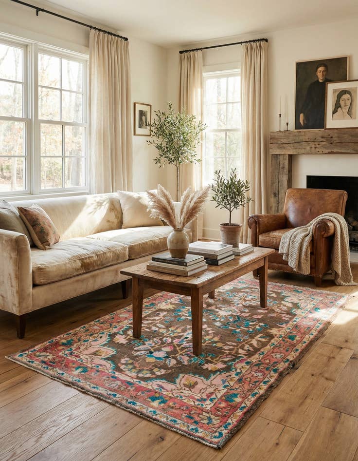 Detail image of  3' x 5' 6  Hand Knotted Ultra Vintage Persian Wool Rug