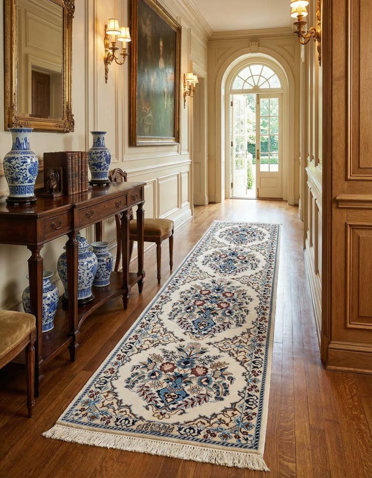 Detail image of 1' 7 x 6' 7  Hand Knotted Nain Rug