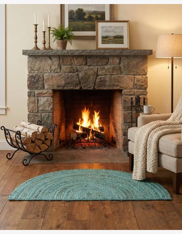 2' 2 x 3' 7 Handmade Braided Jute Hearth Rug