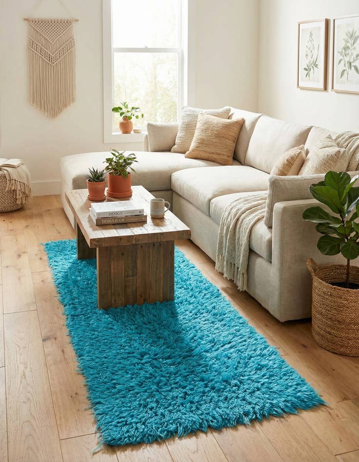 Detail image of 2' 6 x 7'  Hand Knotted Moroccan Wool Runner Rug